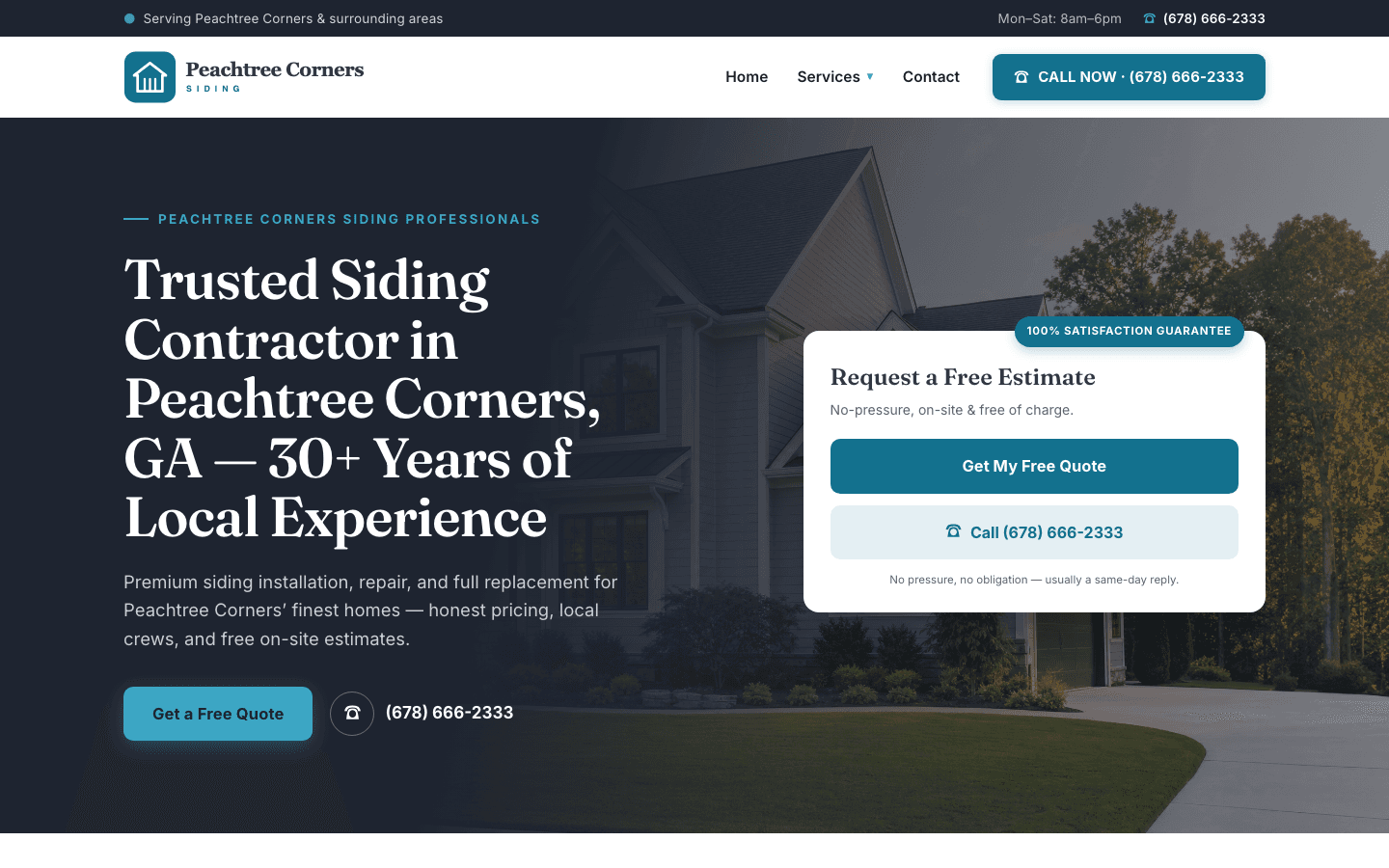 Peachtree Corners Siding homepage