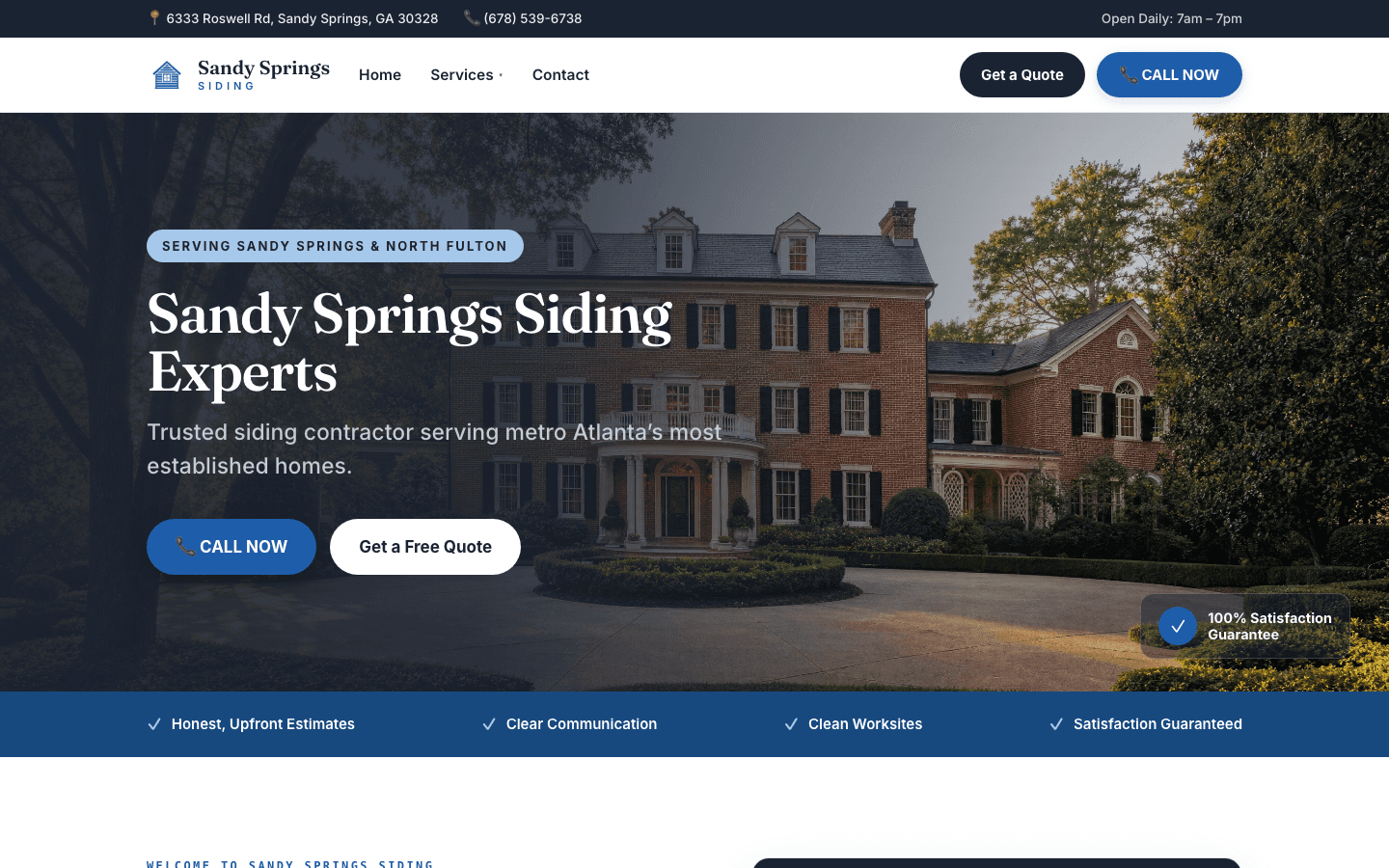 Sandy Springs Siding homepage