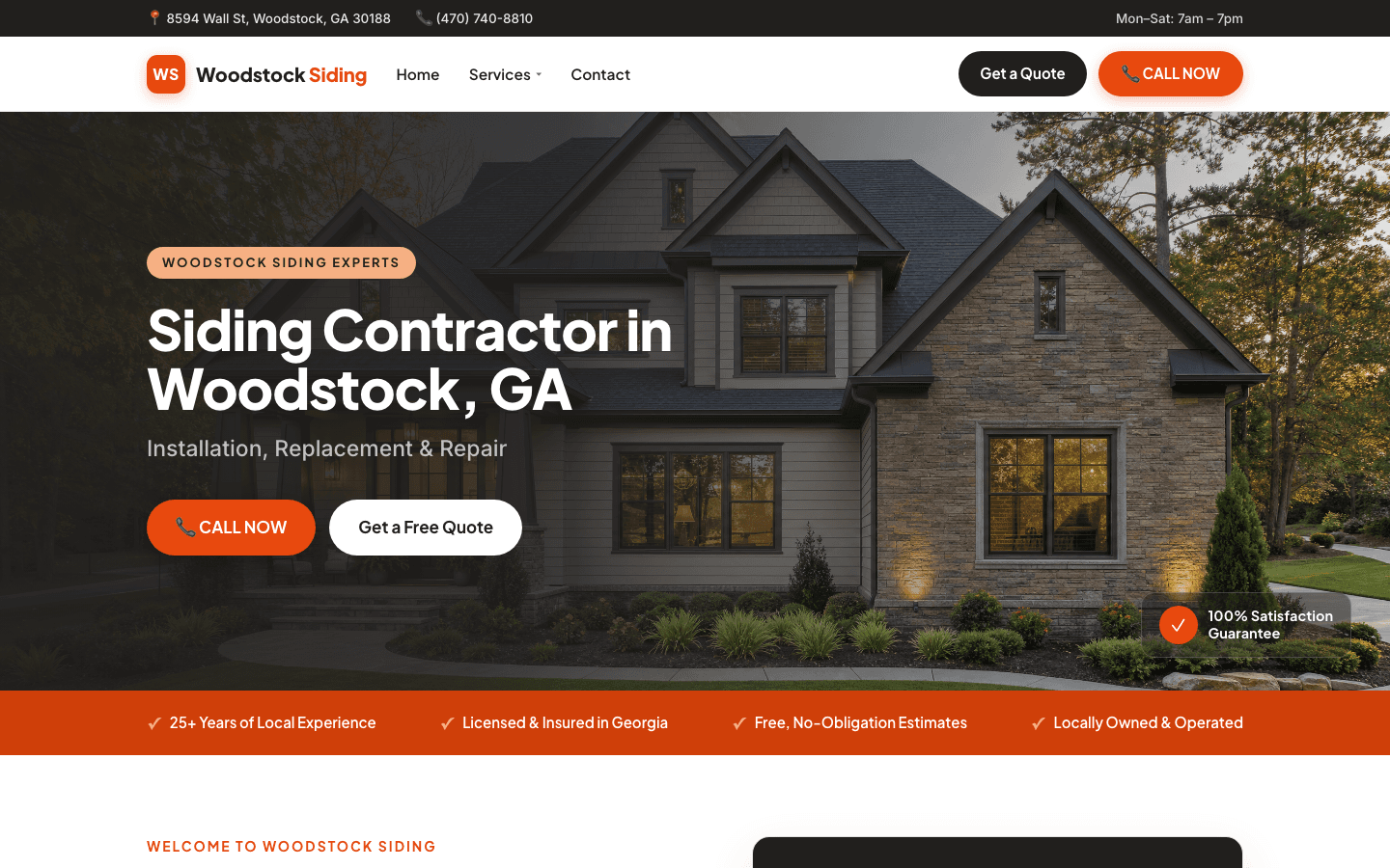 Woodstock Siding homepage